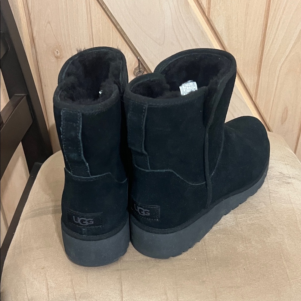 UGG Suede Black Ankle Booties